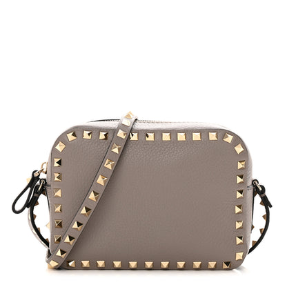 Valentino Garavani Pebbled Calfskin Rockstud Camera Crossbody Bag Poudre 1 of 9