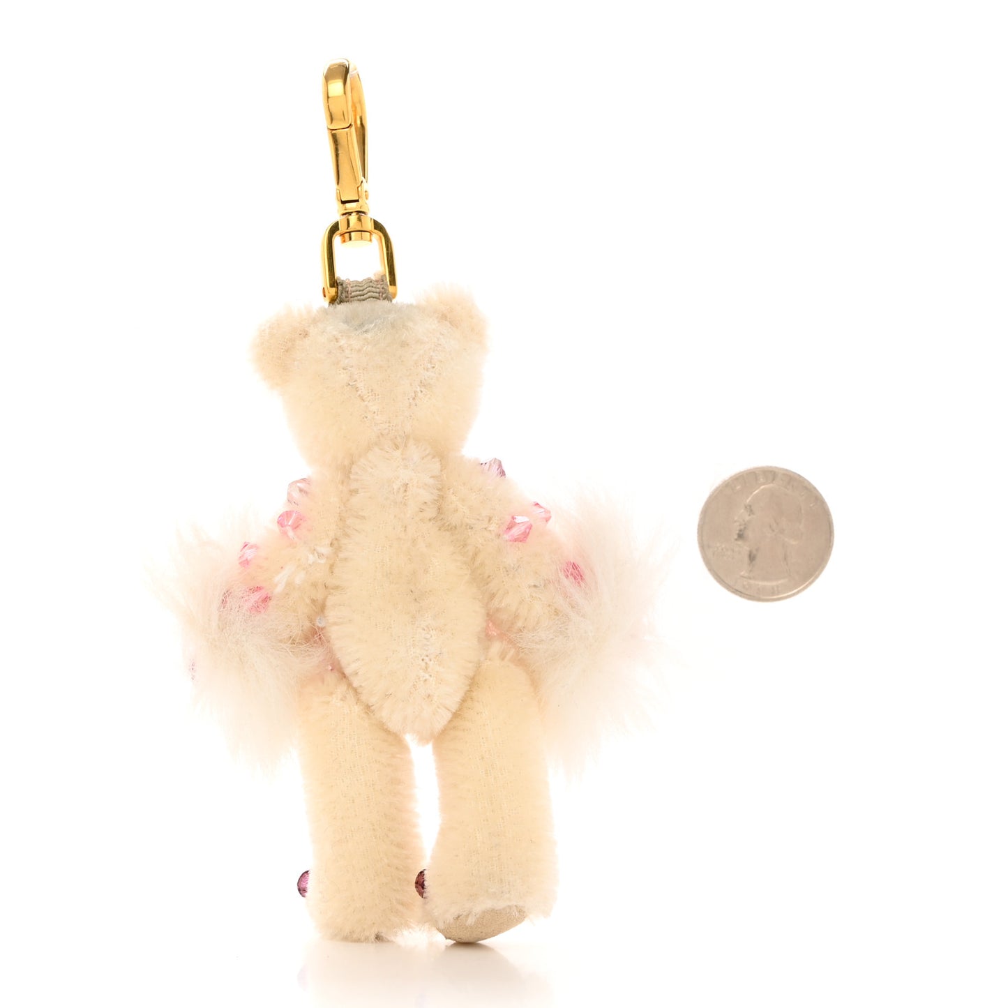 Crystal Teddy Bear Keychain White Multicolor