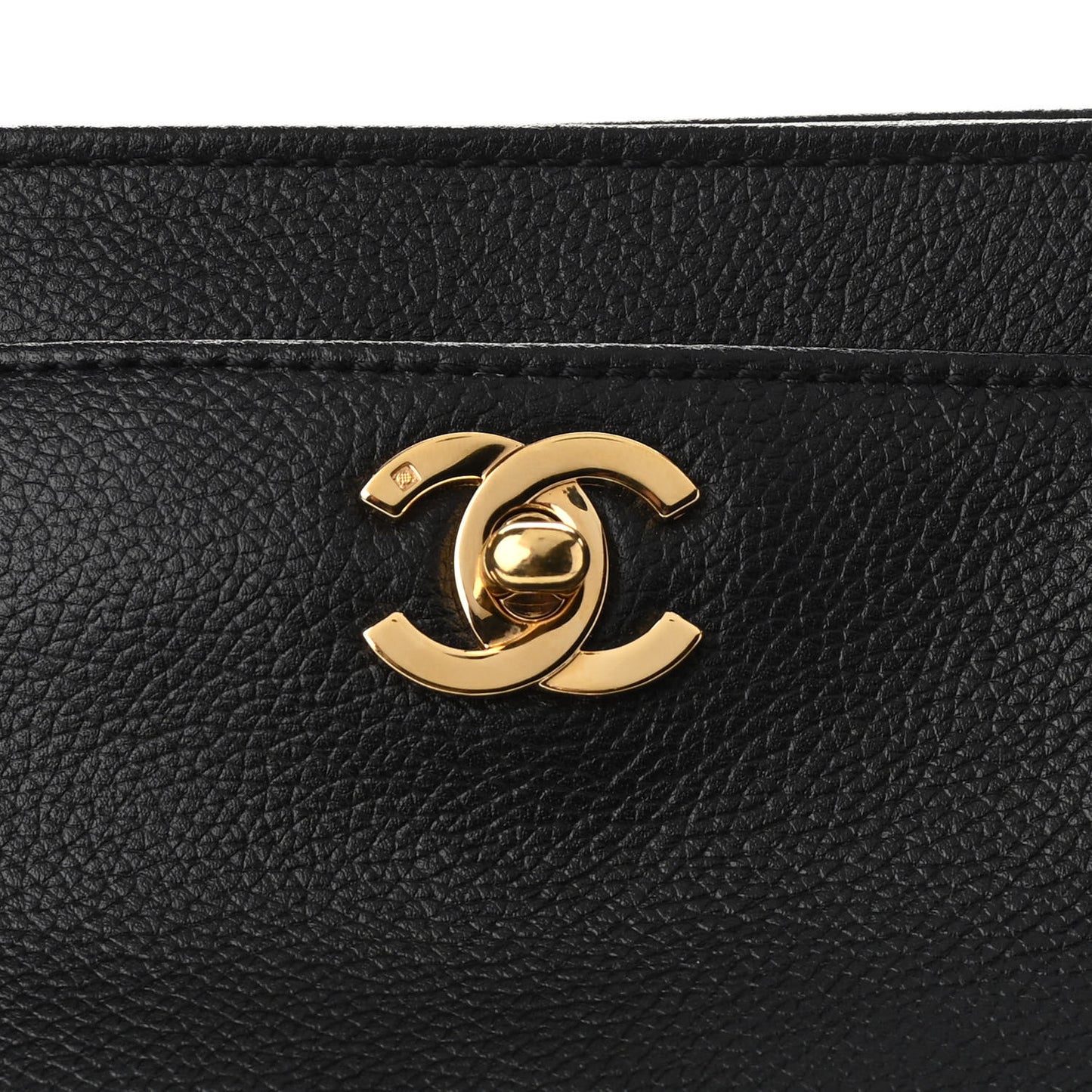 Calfskin Cerf Executive Shopper Tote Black