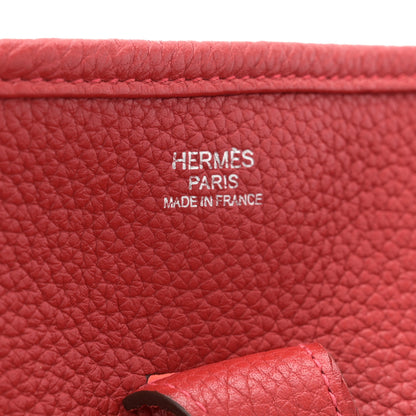 Hermes Taurillon Clemence Evelyne III PM Rouge Casaque 6 of 11