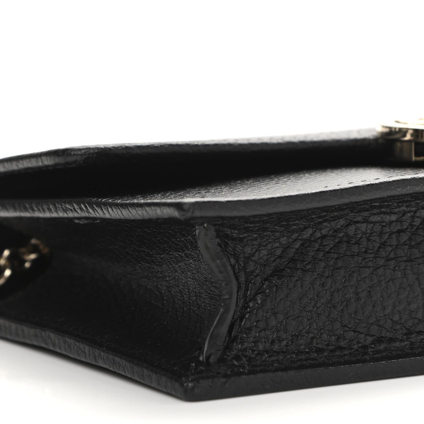 Dollar Calfskin Interlocking G Chain Wallet Black