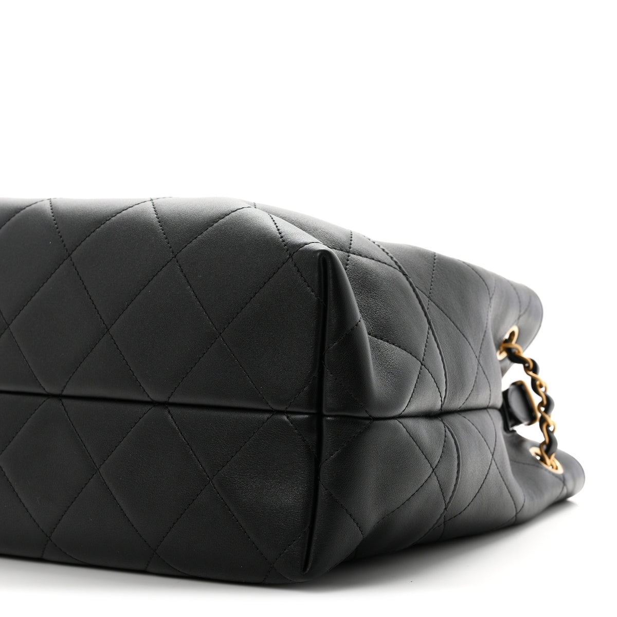 Chanel Calfskin Quilted Small Coco Base Shopping Bag Black 10 of 10