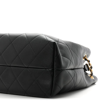 Chanel Calfskin Quilted Small Coco Base Shopping Bag Black 10 of 10