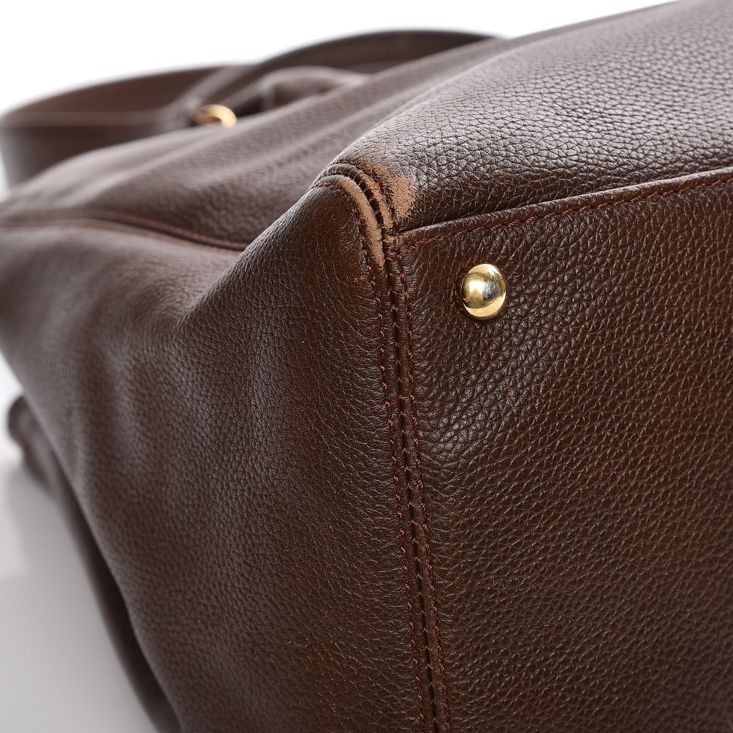 Calfskin Cerf Executive Shopper Tote Brown