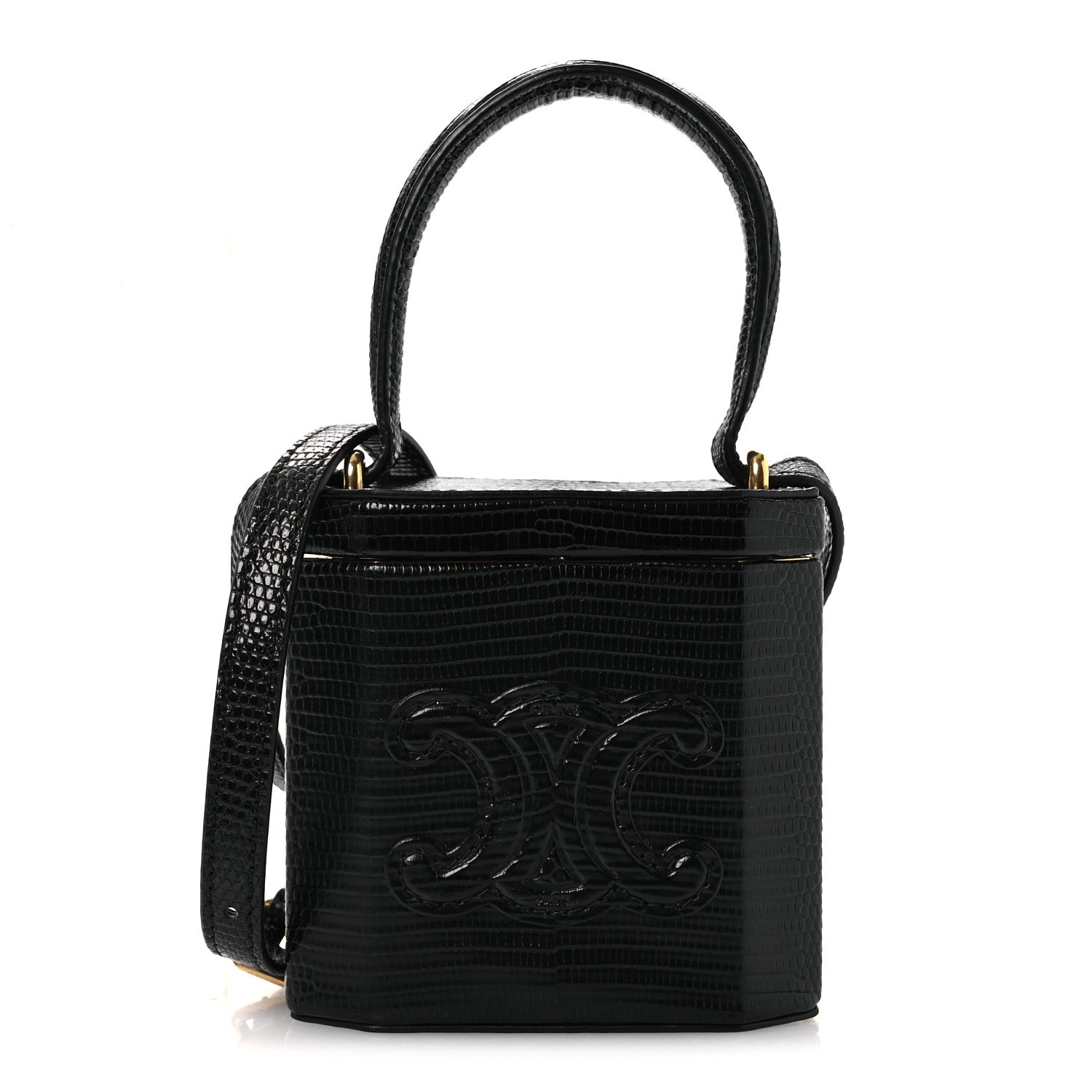 Celine Lizard  Triomphe Mini Vanity Case Black 1 of 11
