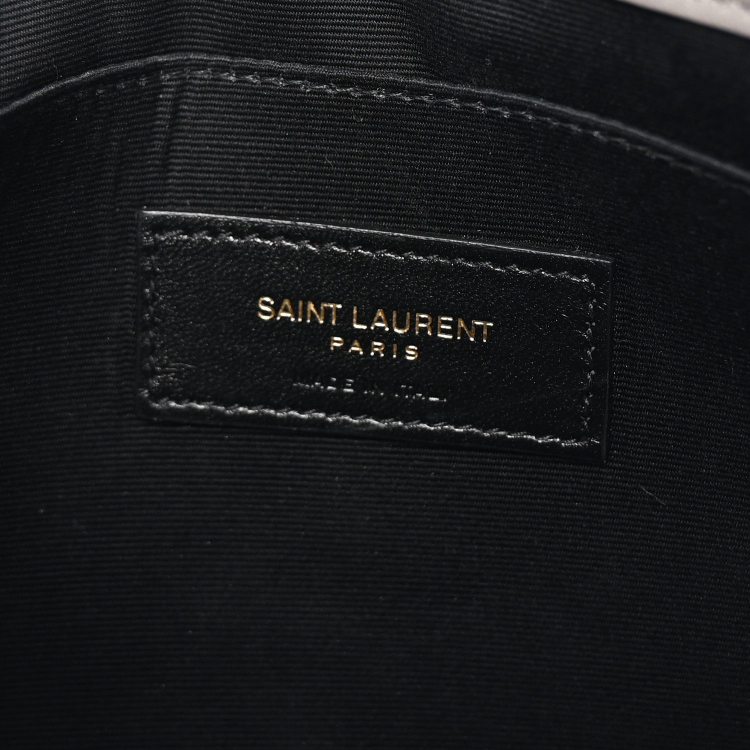 Saint Laurent Calfskin Matelasse Chevron Monogram A5 Wristlet Dark Smog 6 of 7