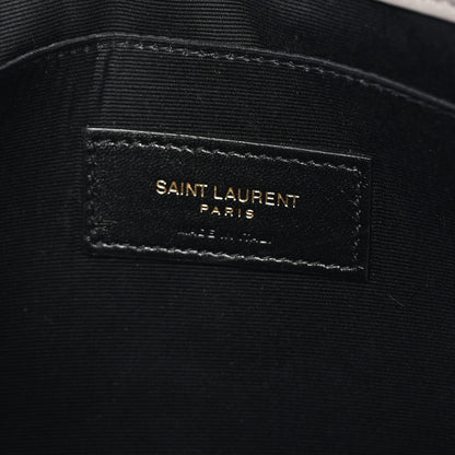 Saint Laurent Calfskin Matelasse Chevron Monogram A5 Wristlet Dark Smog 6 of 7
