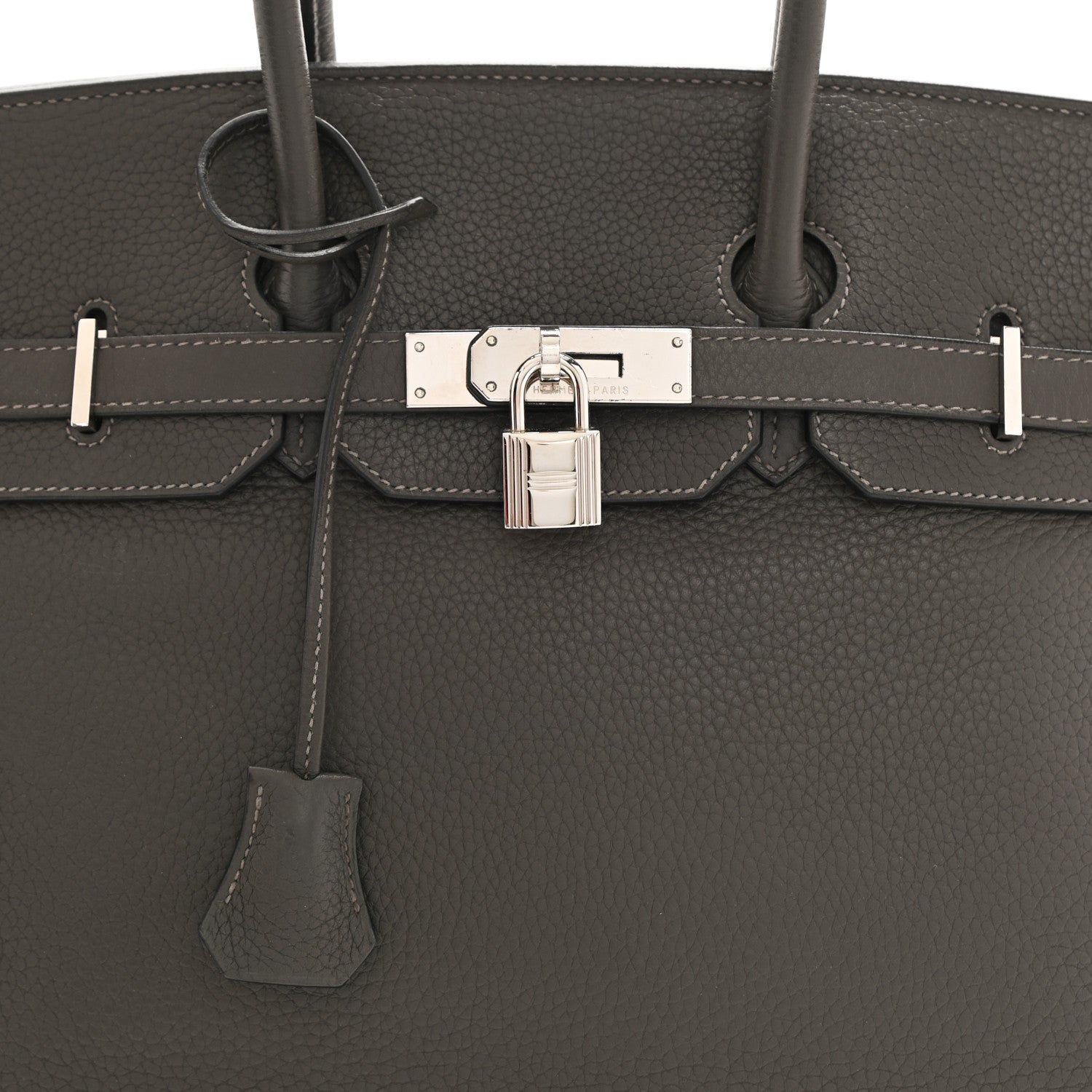 Hermes Taurillon Clemence Birkin 35 Etain 8 of 11