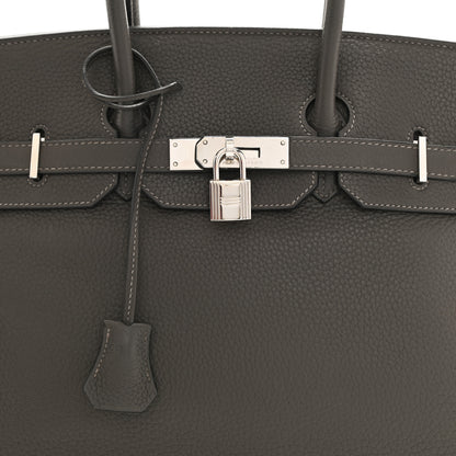 Hermes Taurillon Clemence Birkin 35 Etain 8 of 11