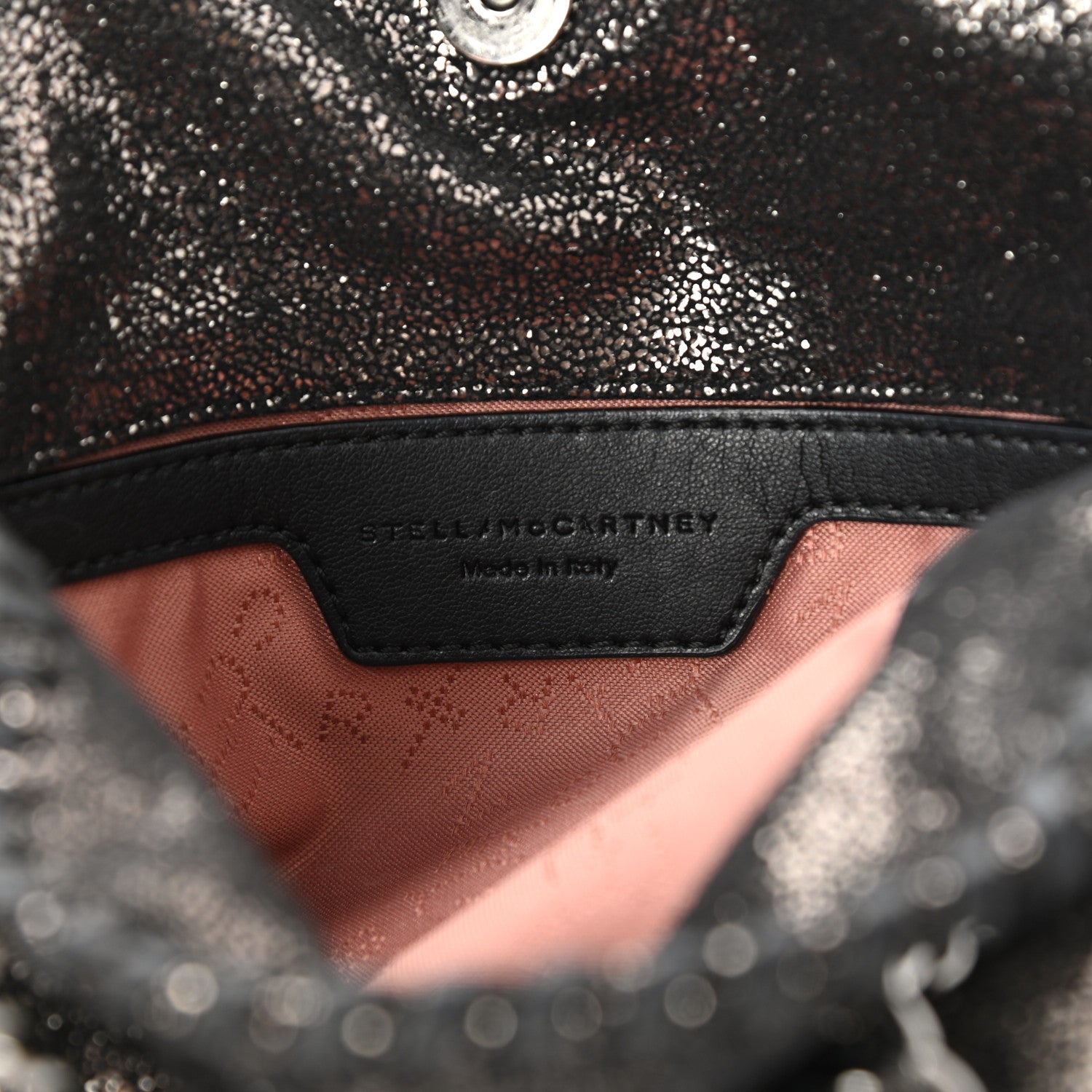 Stella McCartney Chamois Shiny Dotted Tiny Falabella Fold Over Tote Ruthenium 5 of 11