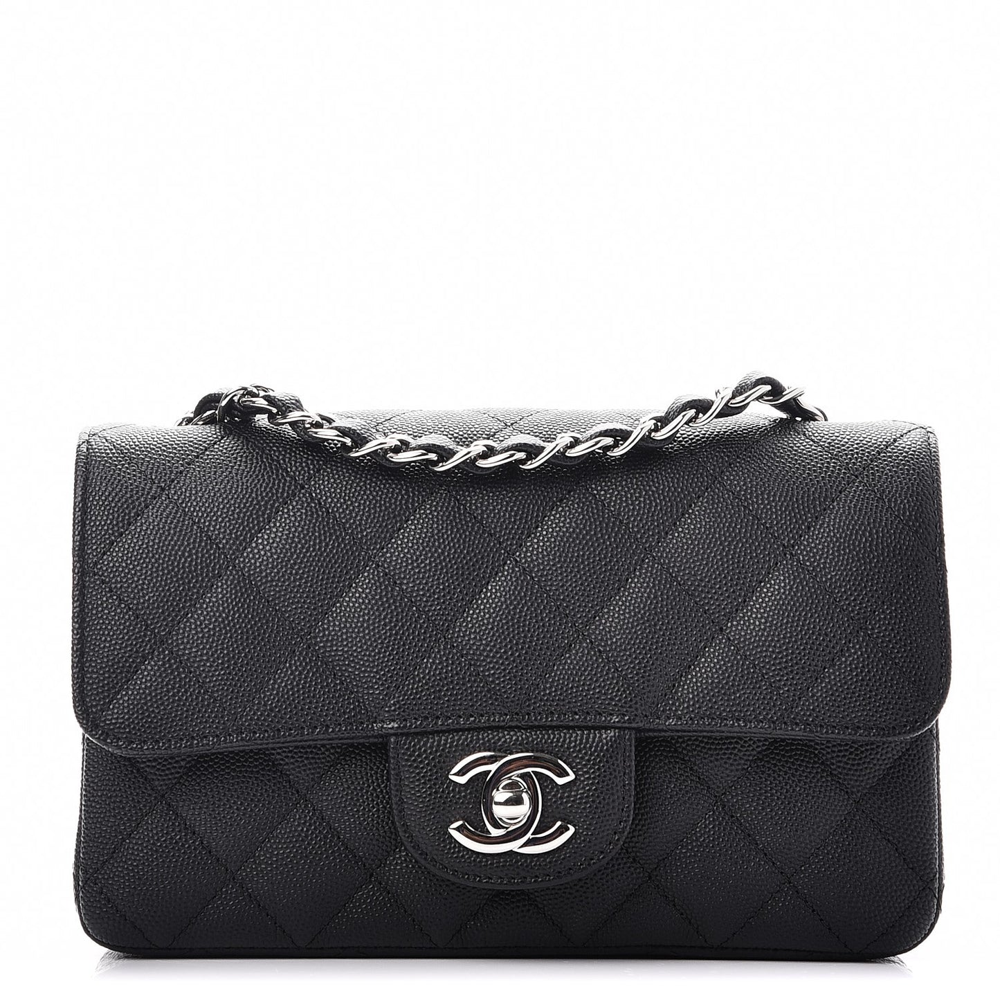 Caviar Quilted Mini Rectangular Flap Black