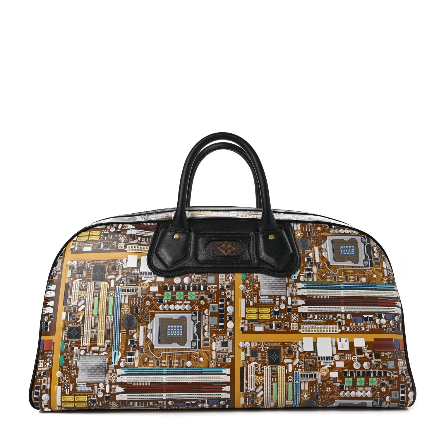 Louis Vuitton Calfskin Printed Motherboard Week-End Bag Multicolor 1 of 5