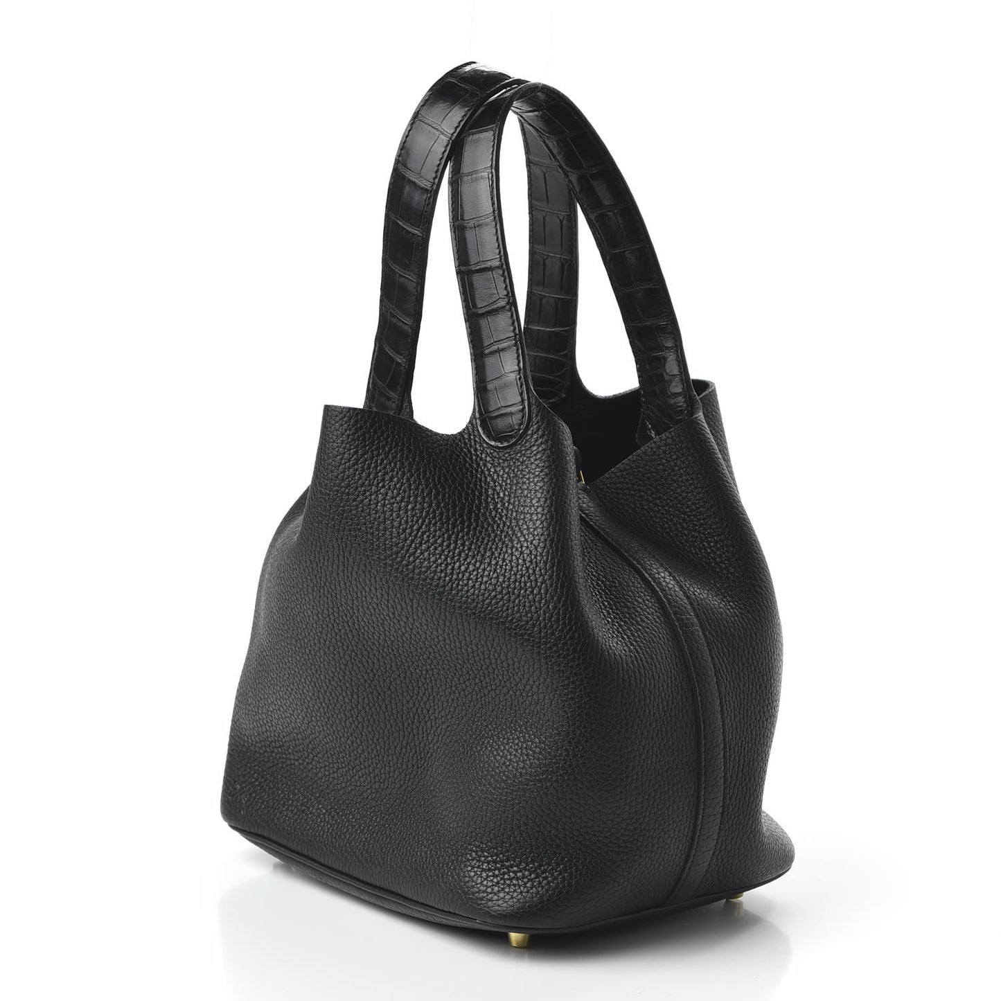 Taurillon Clemence Matte Alligator Picotin Lock Touch 22 MM Black
