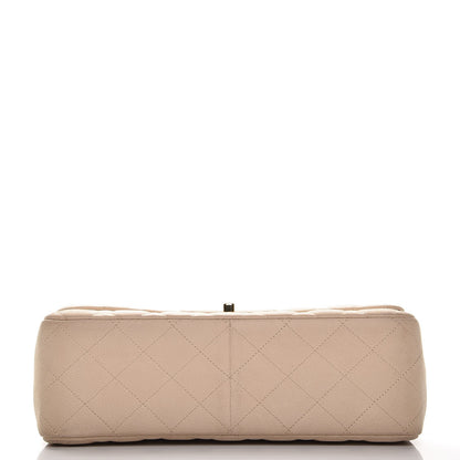 Chanel Caviar Quilted Jumbo Double Flap Light Beige 19 of 21