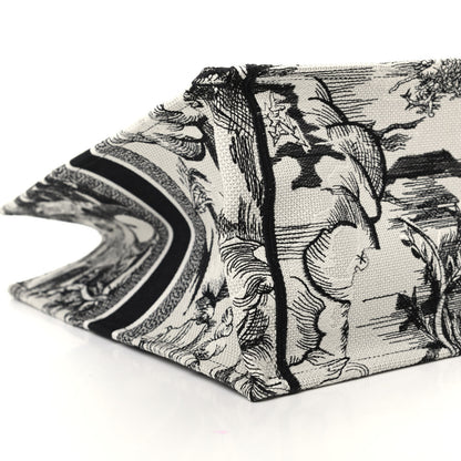 Christian Dior Canvas Embroidered Toile De Jouy Book Tote White Black 8 of 9