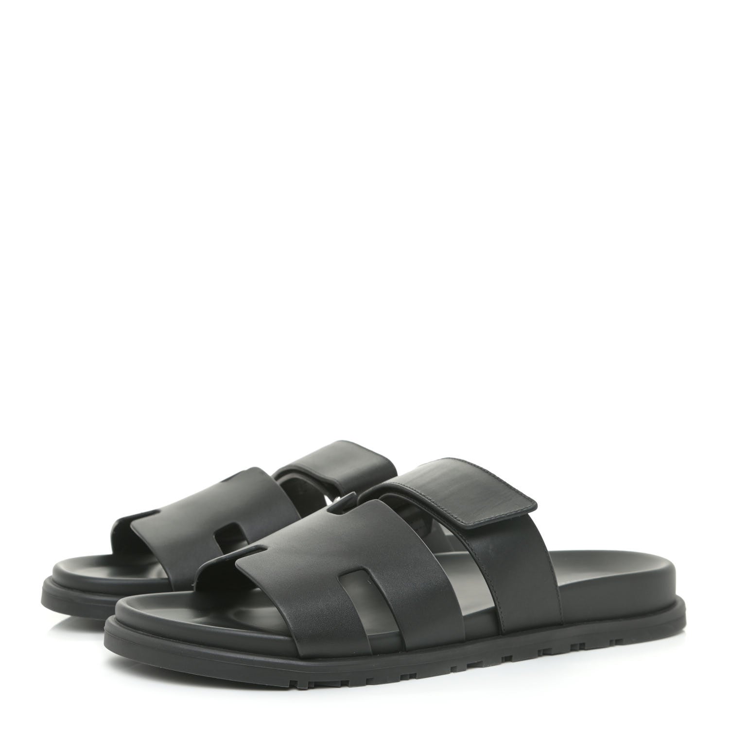 Hermes Calfskin Womens Chypre Sandals 42 Black 3 of 9
