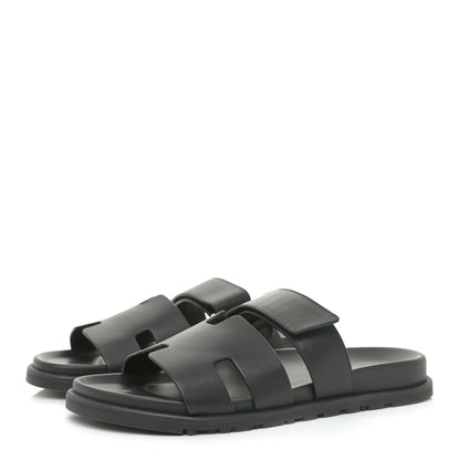 Hermes Calfskin Womens Chypre Sandals 42 Black 3 of 9