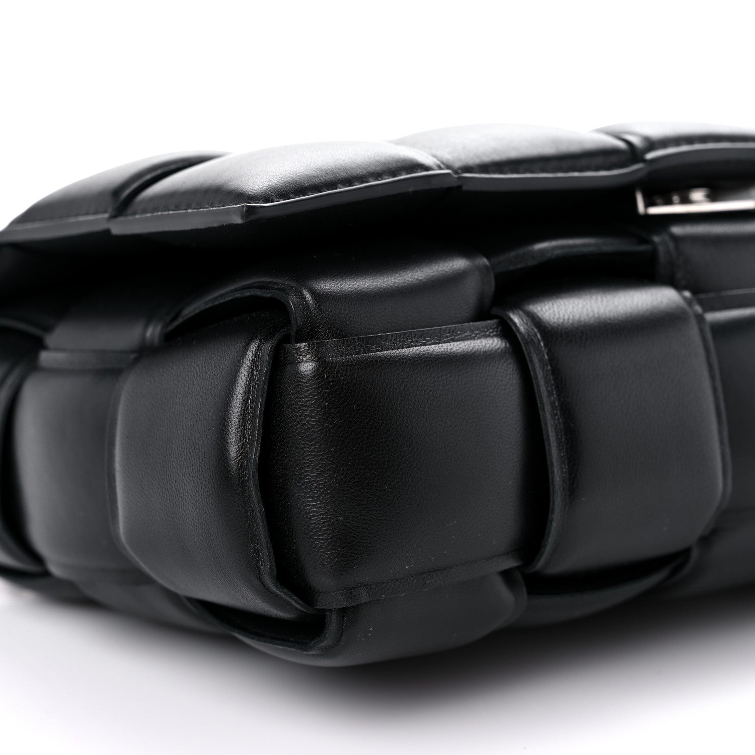 Bottega Veneta Lambskin Maxi Intreccio Padded Chain Cassette Crossbody Bag Black 7 of 8