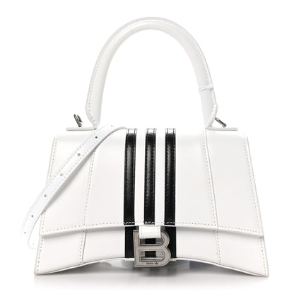 Balenciaga X ADIDAS Shiny Box Calfskin Hourglass Top Handle Bag XS Off White 1 of 11