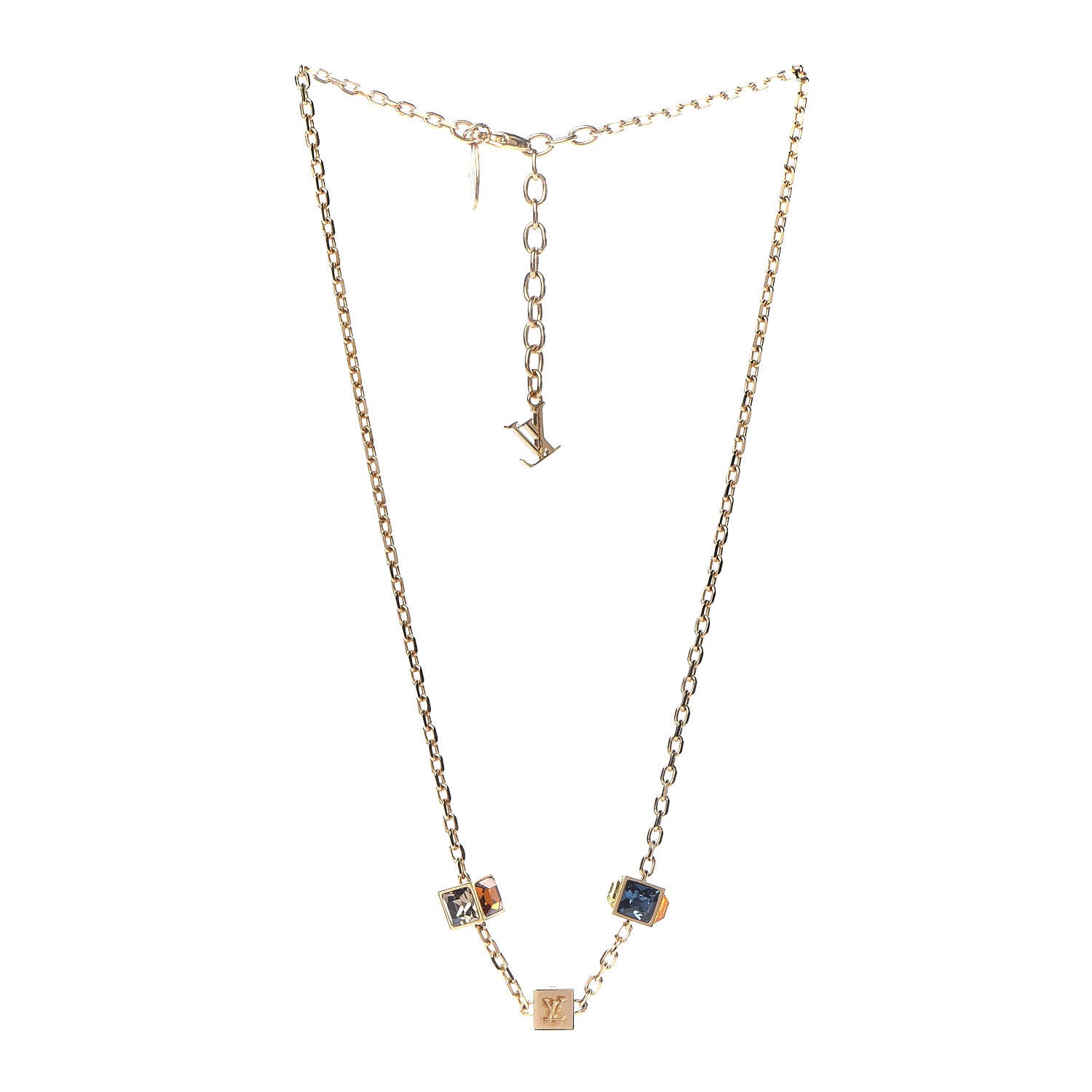 Louis Vuitton Swarovski Gamble Short Necklace Gold 3 of 6