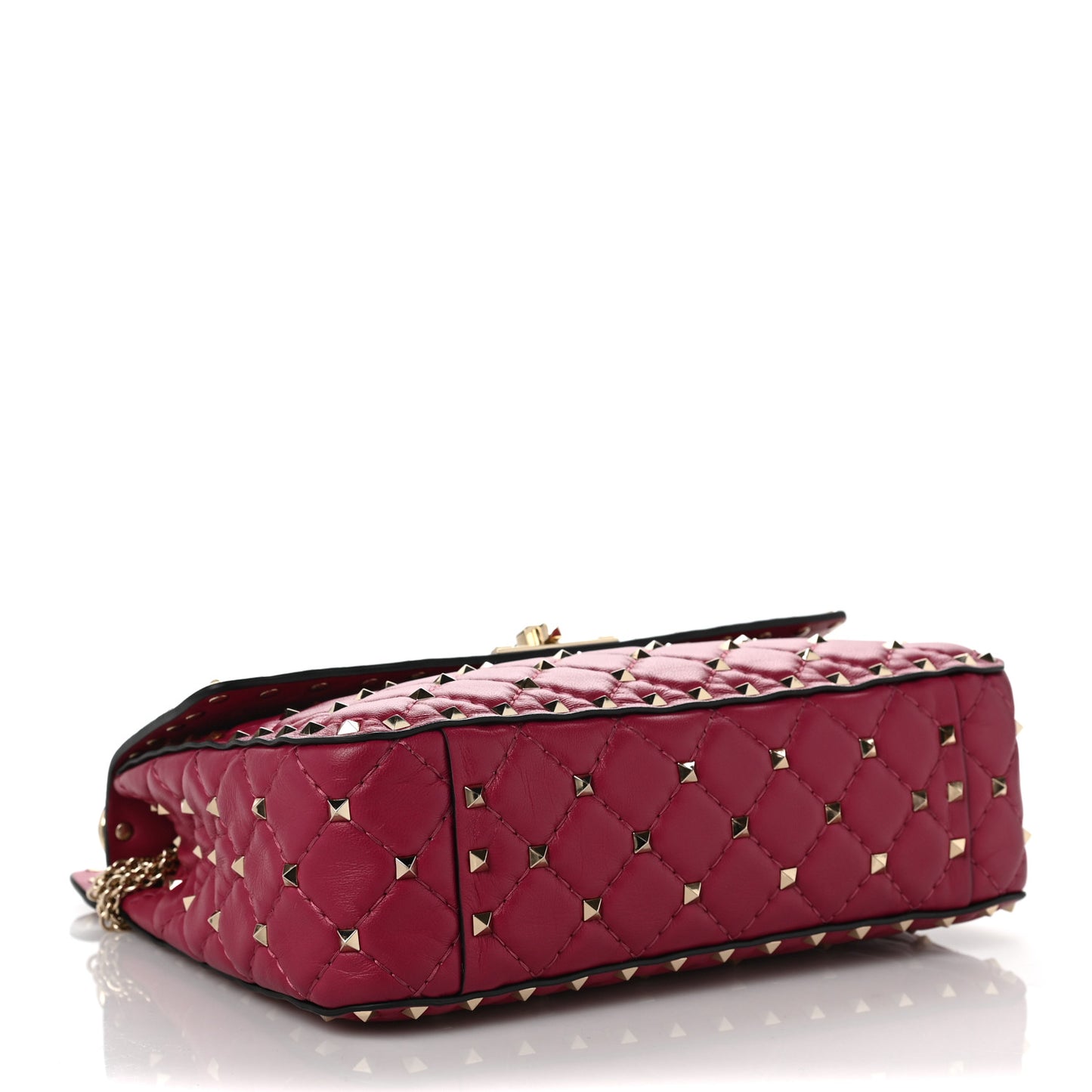Nappa Medium Rockstud Spike Shoulder Bag Camelia
