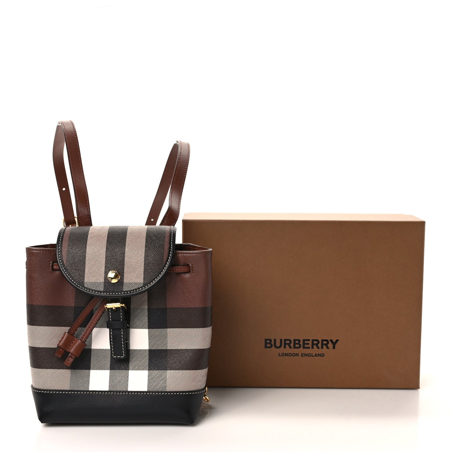 Burberry House Check Canvas Calfskin Micro Backpack Dark Birch Brown 1402934 – FASHIONPHILE