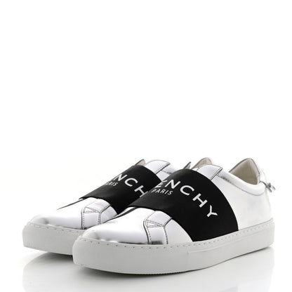 Givenchy Calfskin Band Logo Womens Urban Street Sneakers 38 Silvery 3 of 9