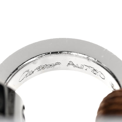 Cartier 18K White Gold Ceramic 4 Diamond LOVE Cord Bracelet Brown 4 of 4