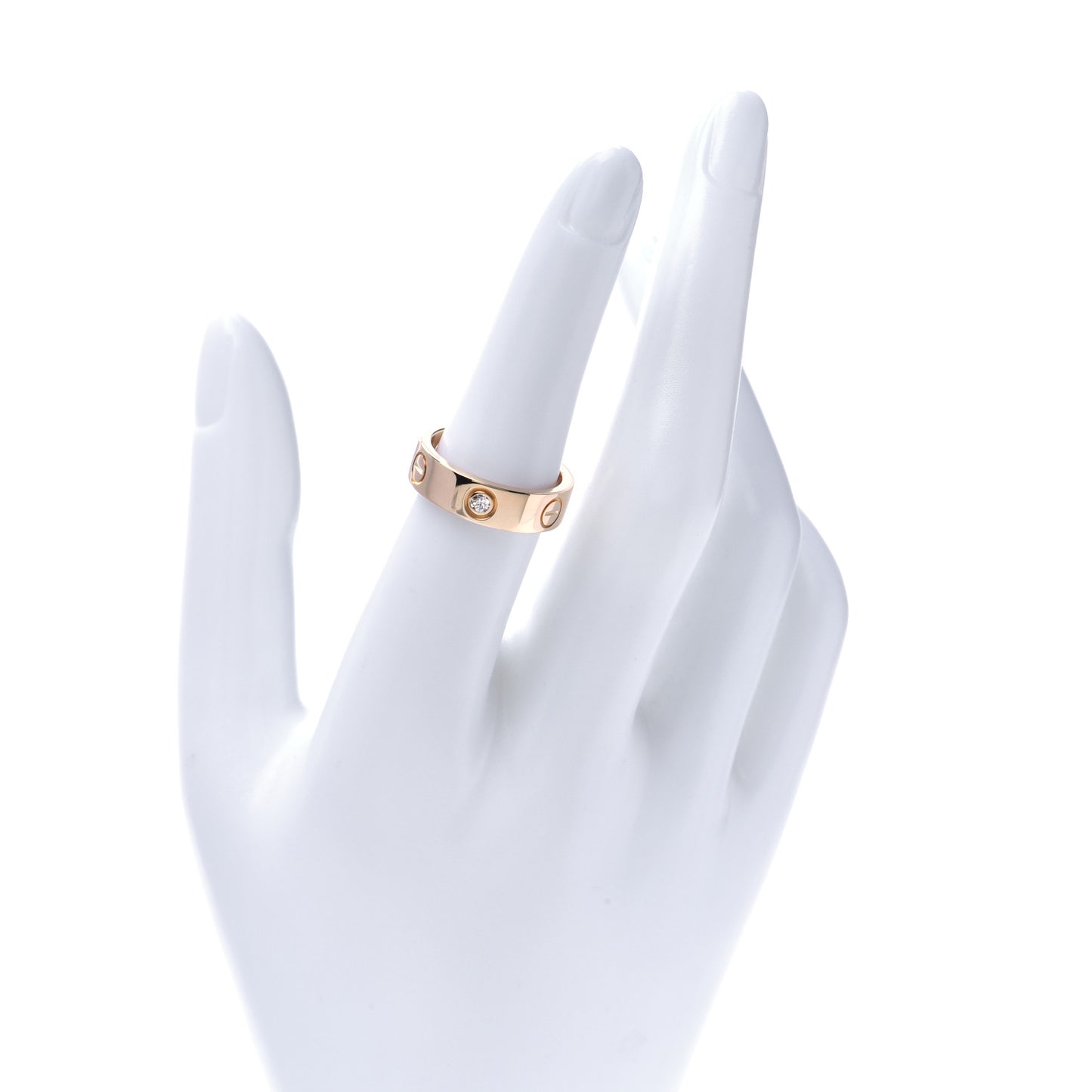 18K Yellow Gold 3 Diamond 5.5mm LOVE Ring 53 6.25
