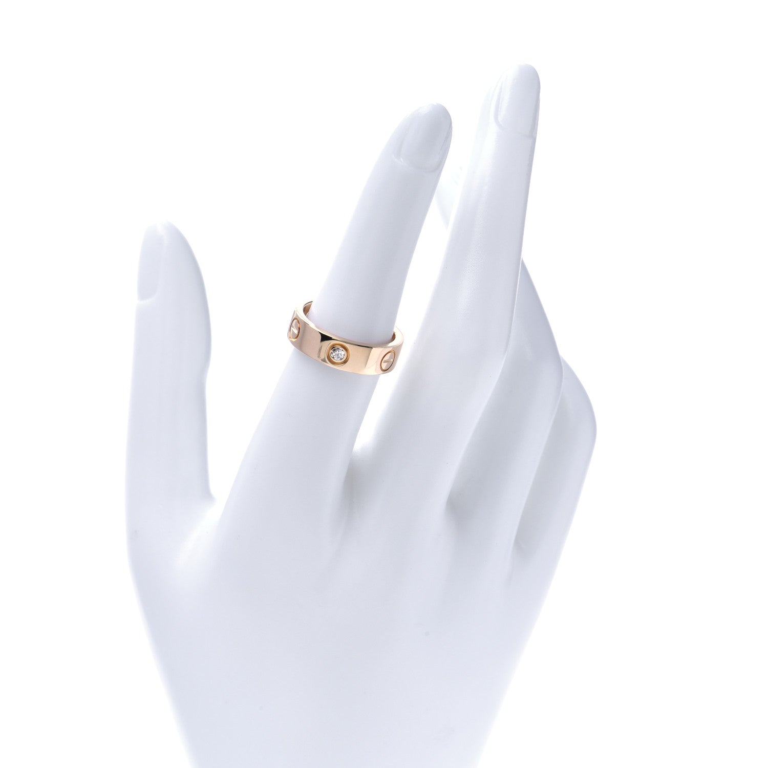 Cartier 18K Yellow Gold 3 Diamond 5.5mm LOVE Ring 53 6.25 2 of 6