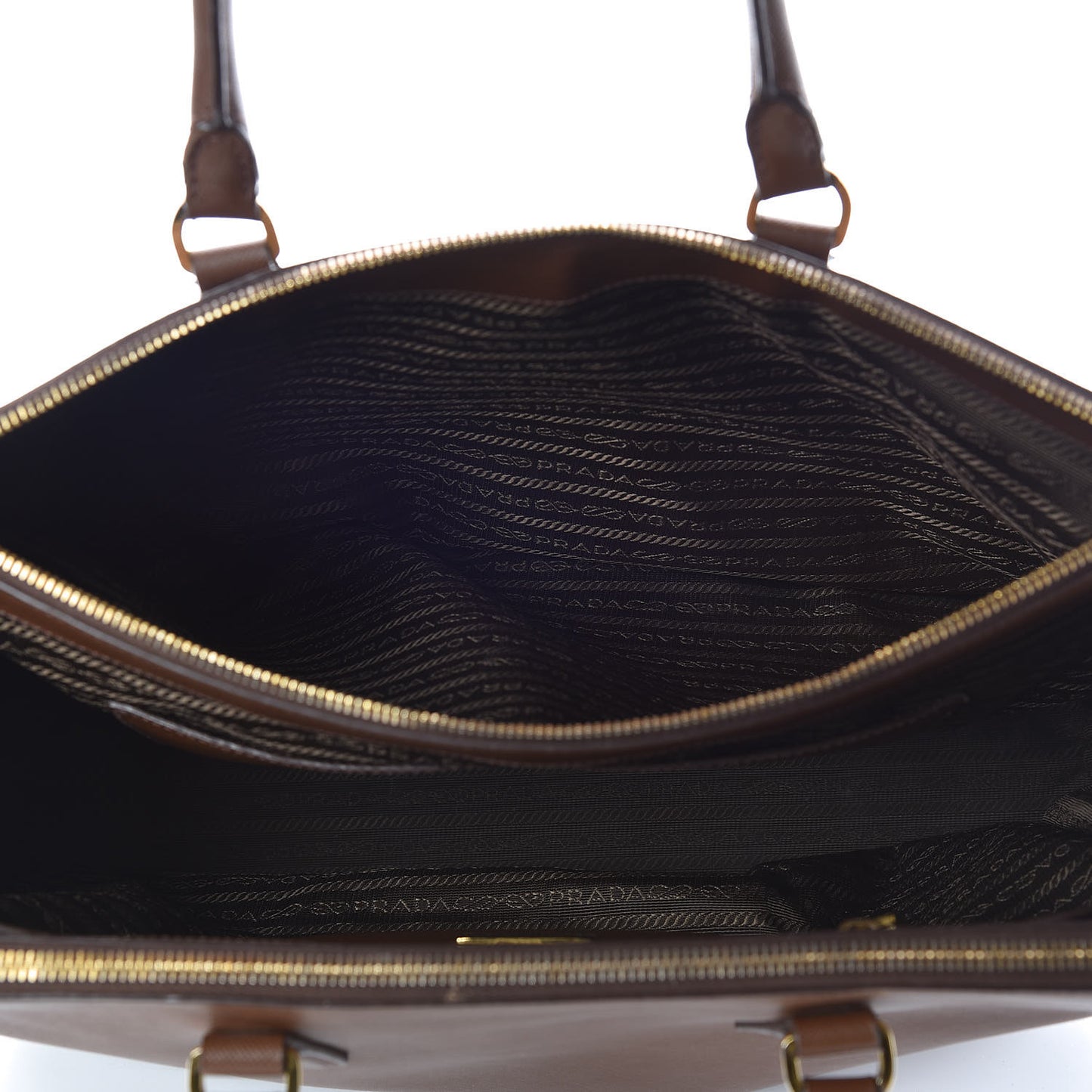 Saffiano Large Galleria Double Zip Tote Caramel