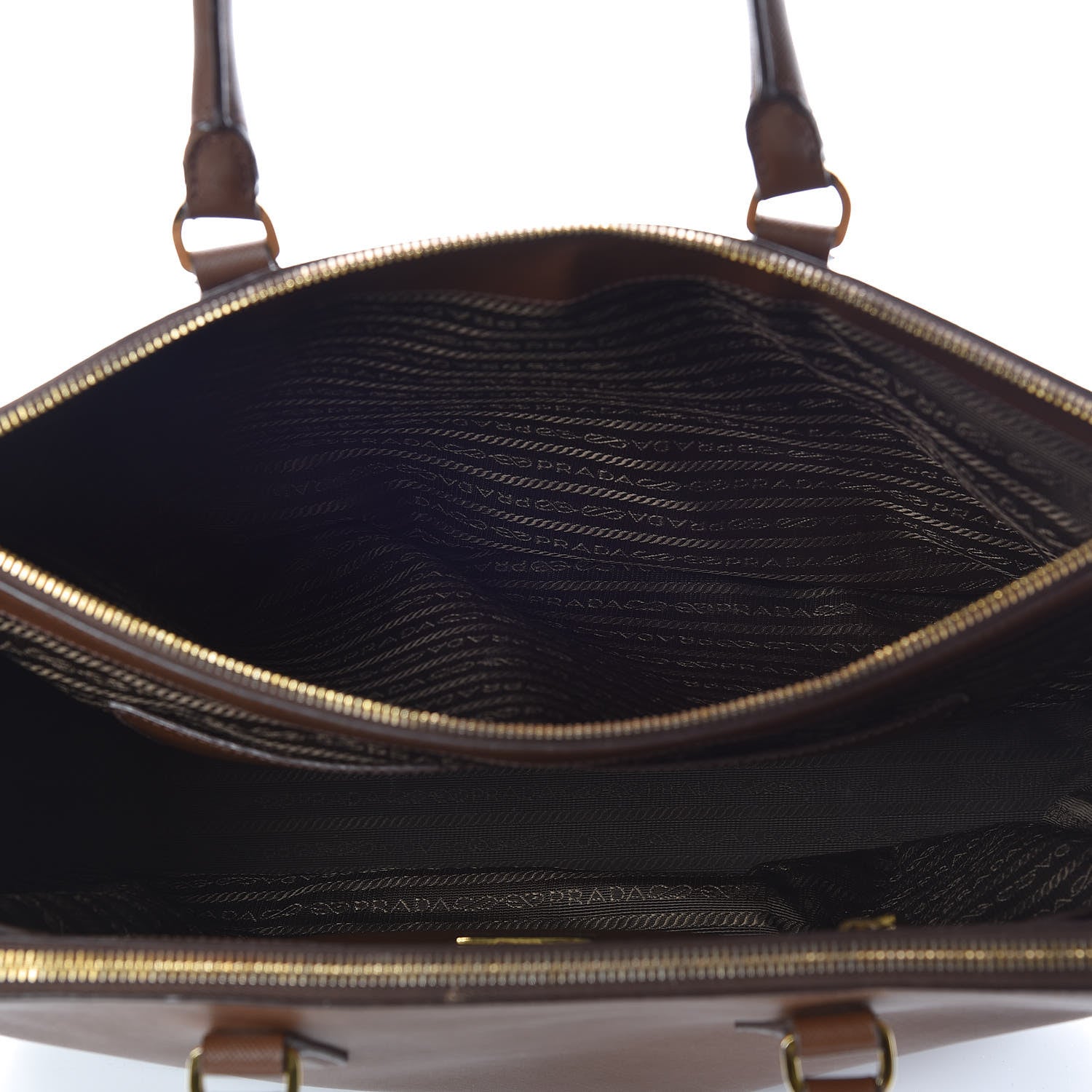 Prada Saffiano Large Galleria Double Zip Tote Caramel 9 of 16