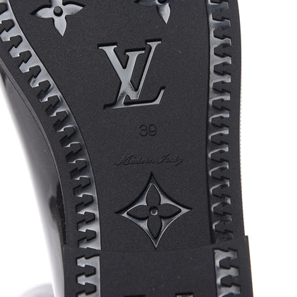 Louis Vuitton Rubber Embossed Monogram Drops High Rain Boots 39 Black 6 of 9