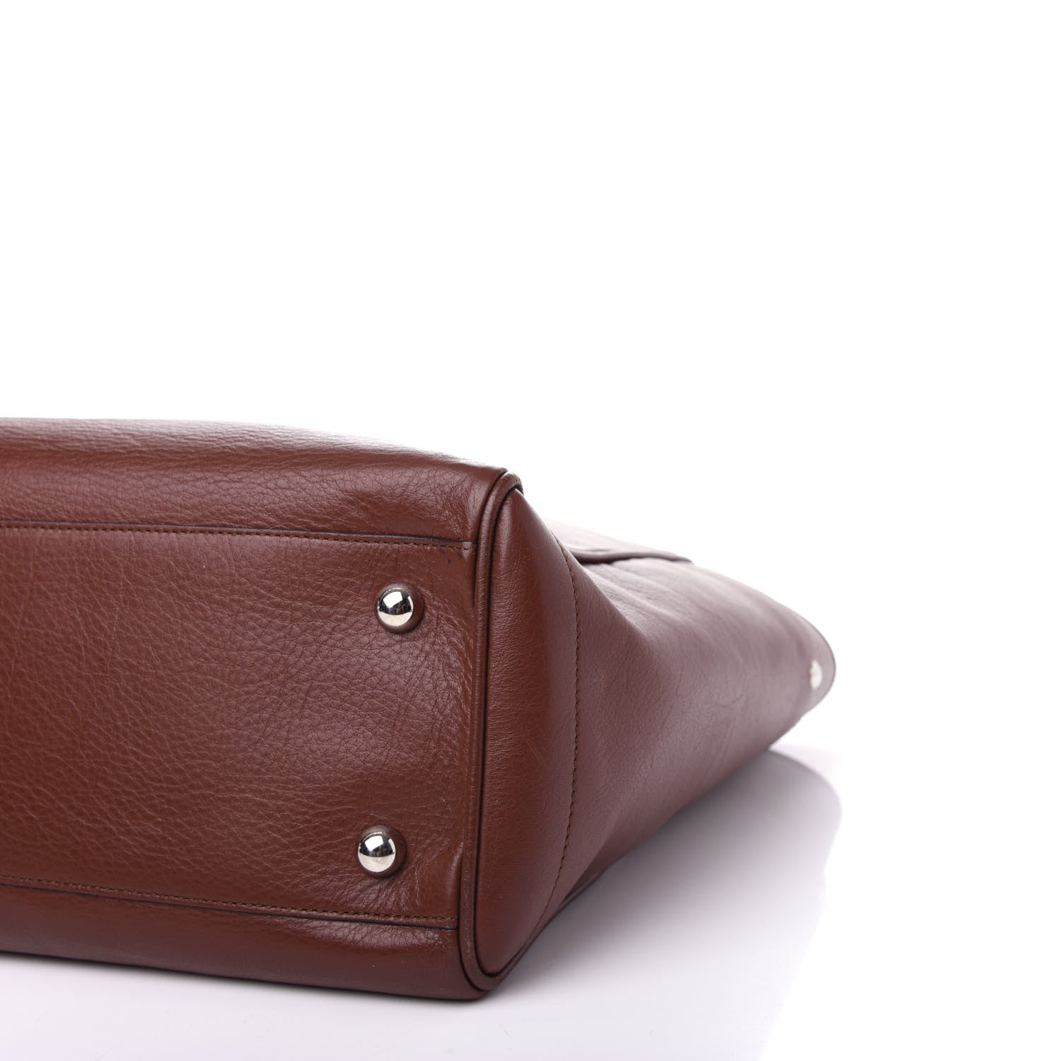 Loewe Calfskin Embossed Logo Shopper Tote Brown 8 of 9