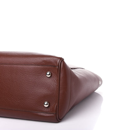 Loewe Calfskin Embossed Logo Shopper Tote Brown 8 of 9