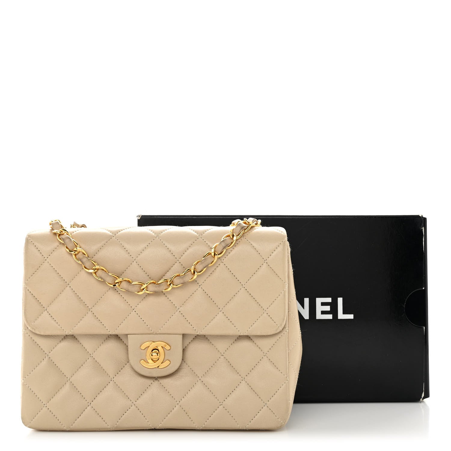 Chanel Lambskin Quilted Small Single Flap Beige 12 of 12