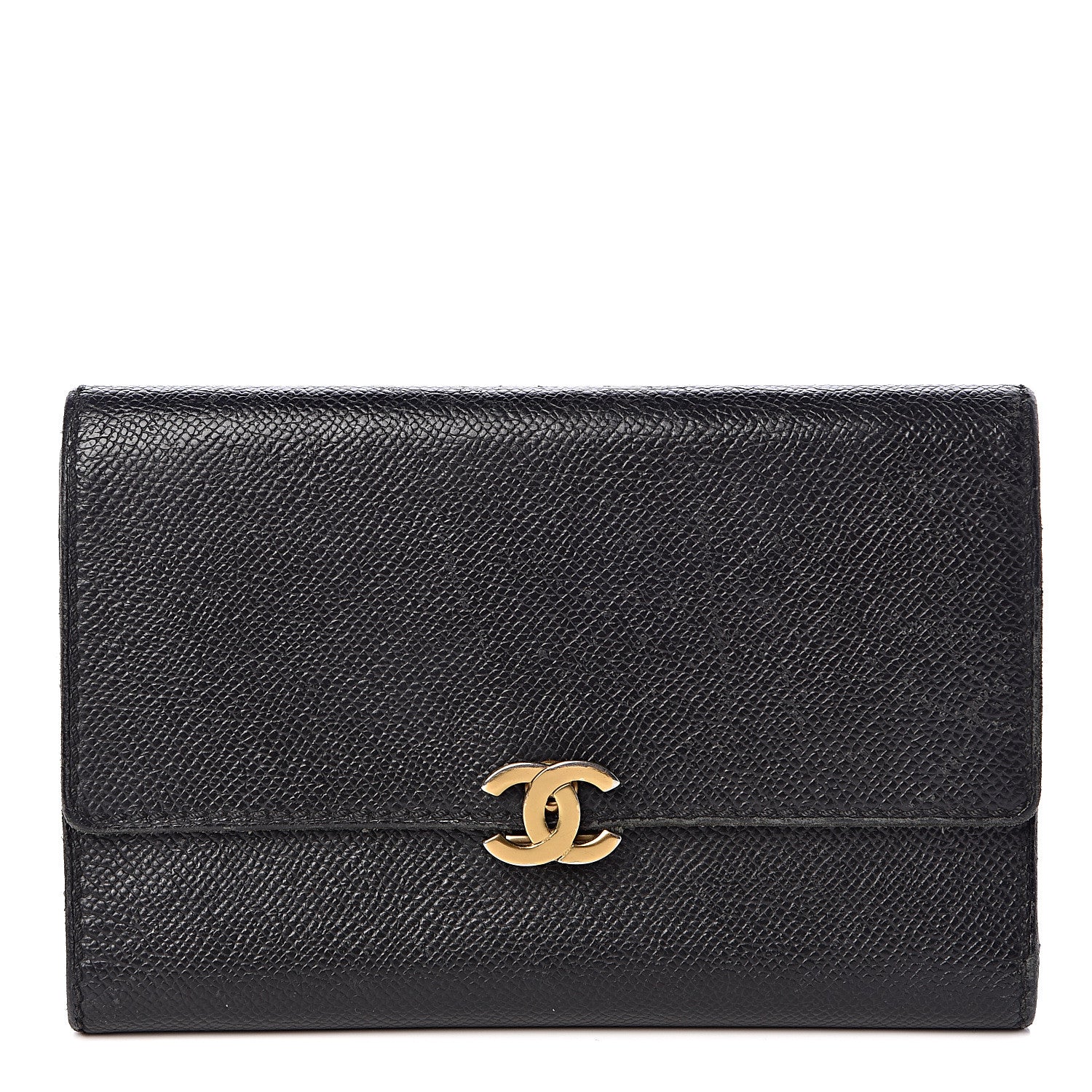 Chanel Caviar CC Large Flap Wallet Black 1 of 9