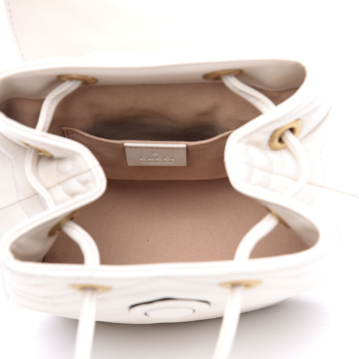 Calfskin Matelasse GG Marmont Flap Backpack White