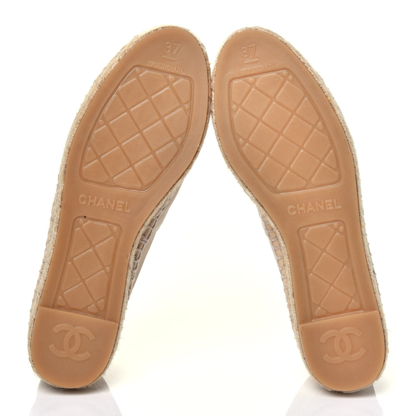 Lambskin CC Espadrilles 37 Beige Black