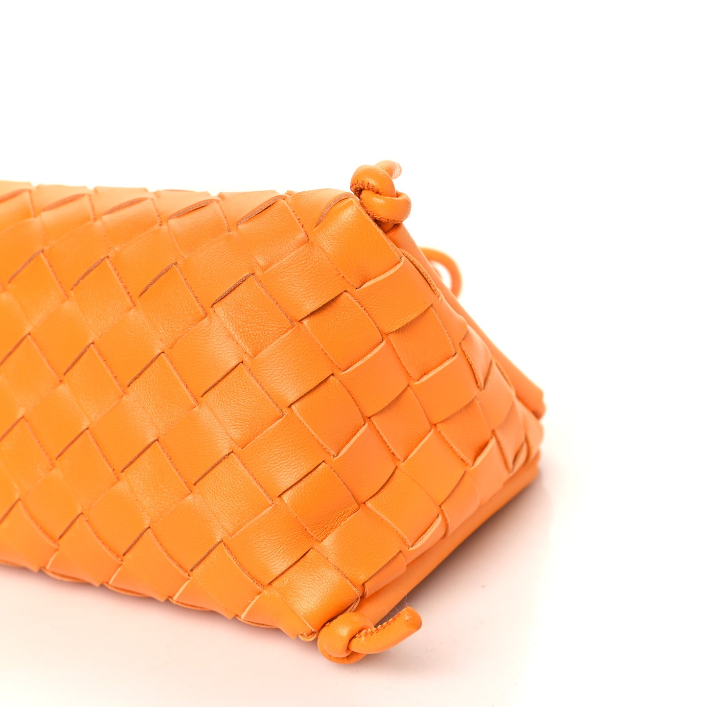 Nappa Intrecciato Pouch On Strap Tangerine