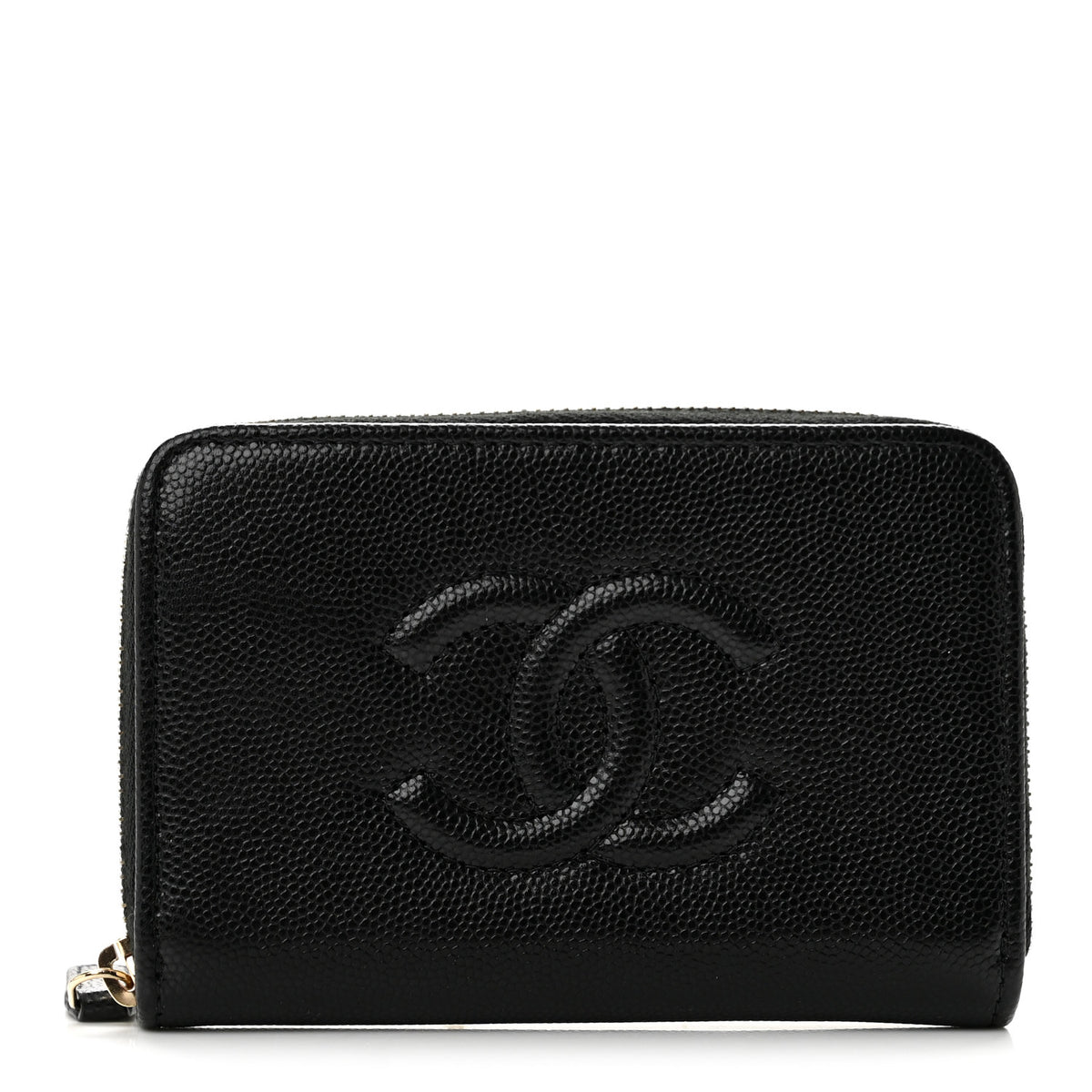 Chanel Caviar Timeless CC Zip Around Coin Purse Black 1 of 7