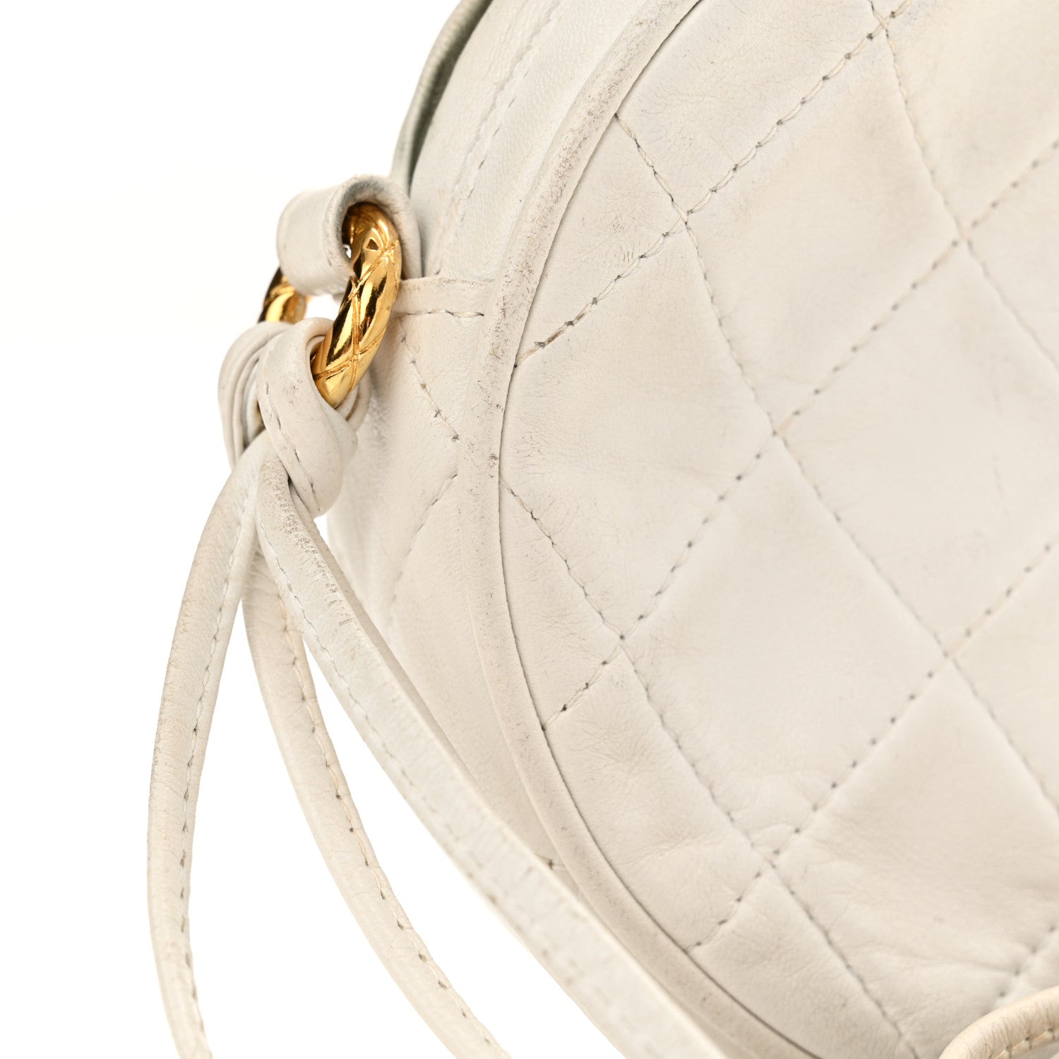 Chanel Lambskin Quilted Round Tassel Crossbody Bag White 17 of 22