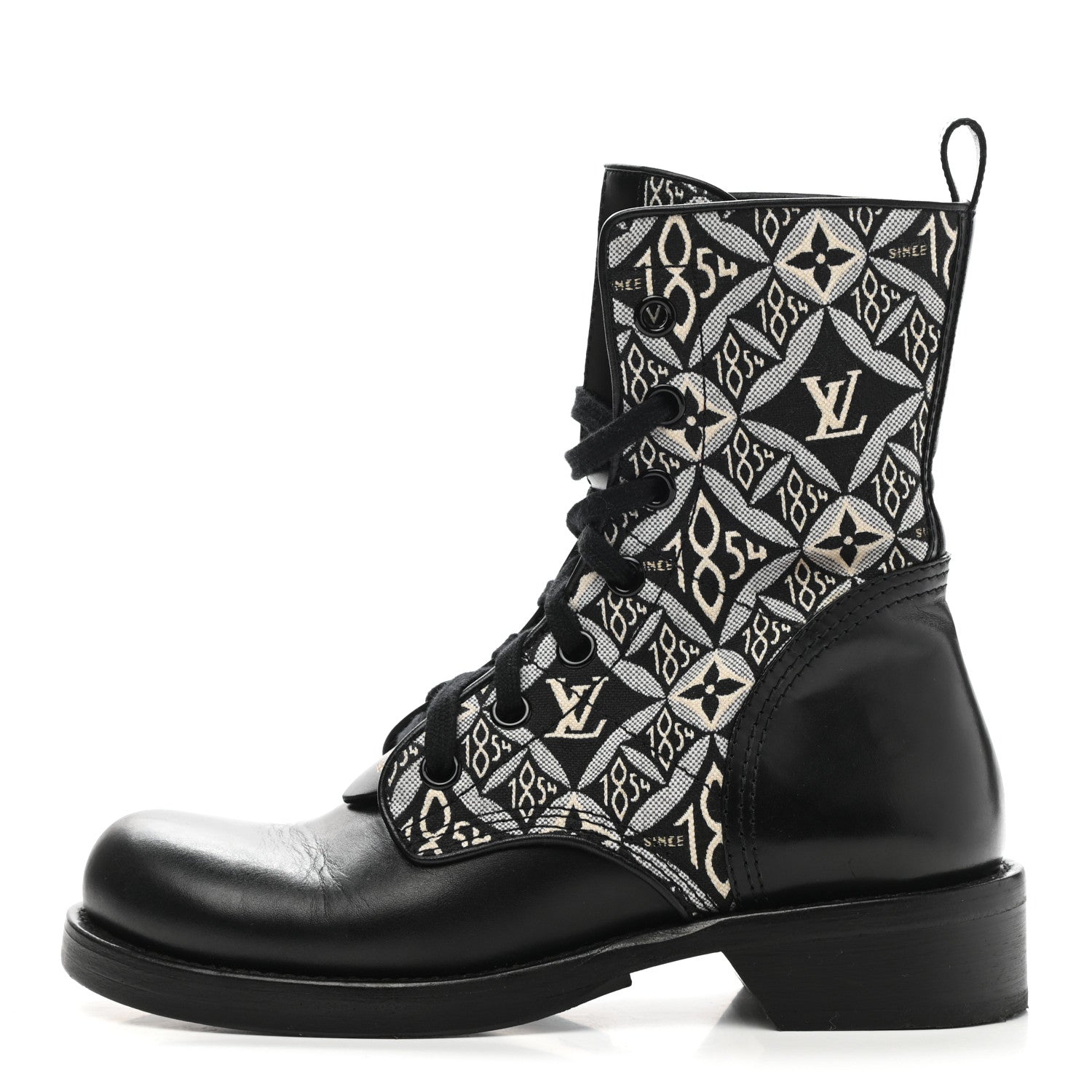 Louis Vuitton Jacquard Calfskin Since 1854 Metropolis Flat Ranger Boot 38.5 Gray 1 of 11