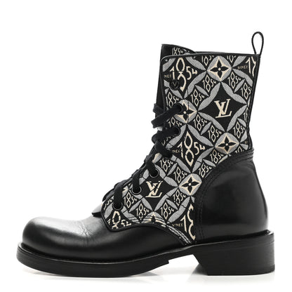 Louis Vuitton Jacquard Calfskin Since 1854 Metropolis Flat Ranger Boot 38.5 Gray 1 of 11