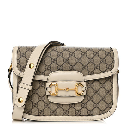 Gucci GG Supreme Monogram Horsebit 1955 Shoulder Bag Beige Mystic White 1 of 11