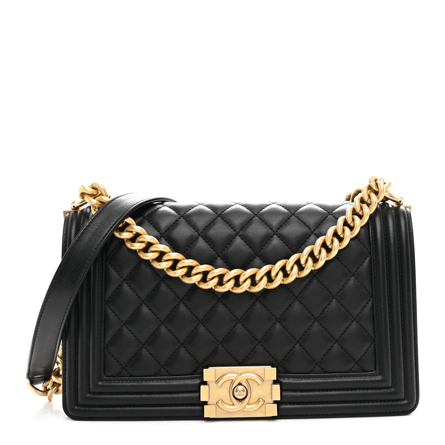 Chanel Lambskin Quilted Medium Boy Flap Black 1 of 9