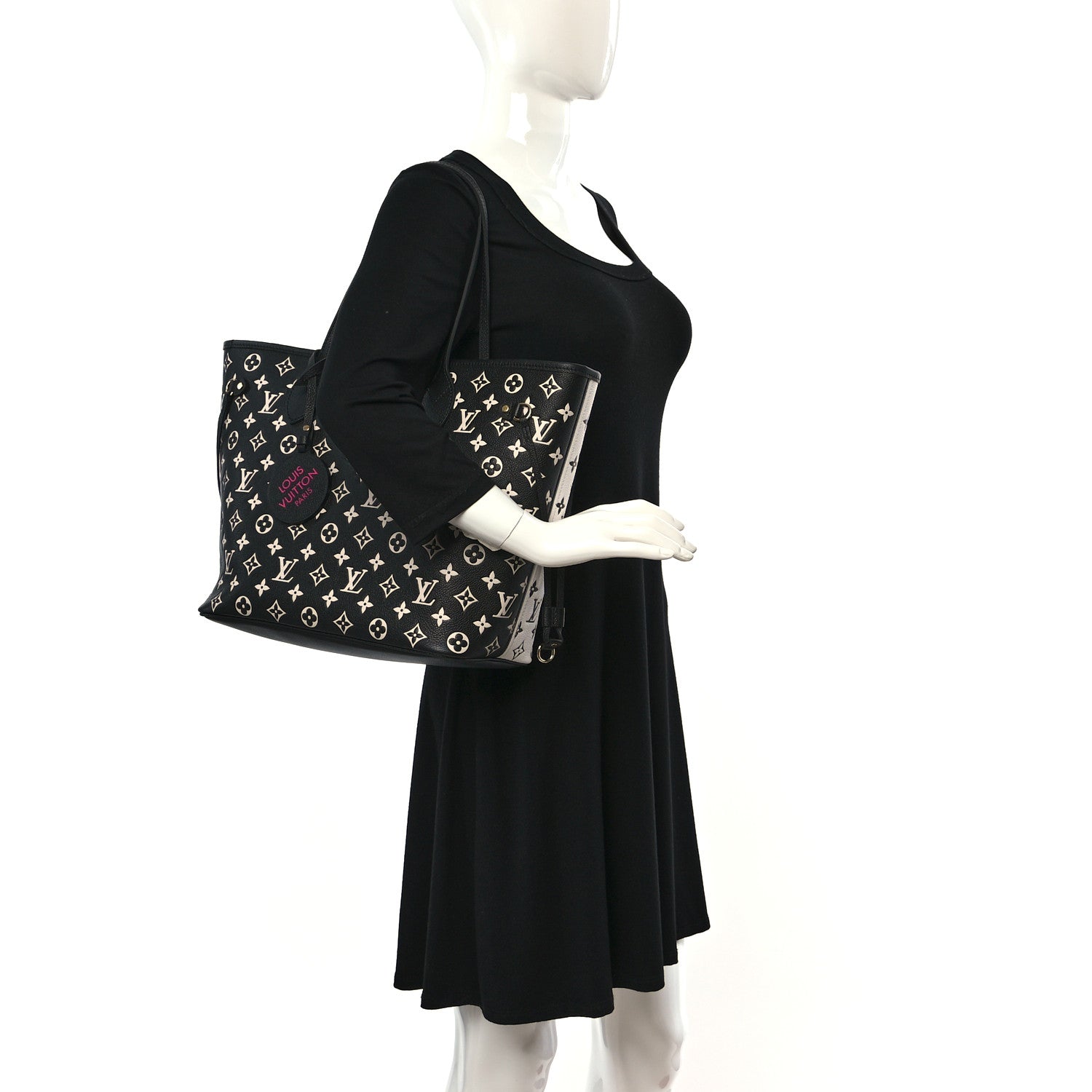 Louis Vuitton Empreinte Spring In The City Neverfull MM Black White Pink 2 of 9