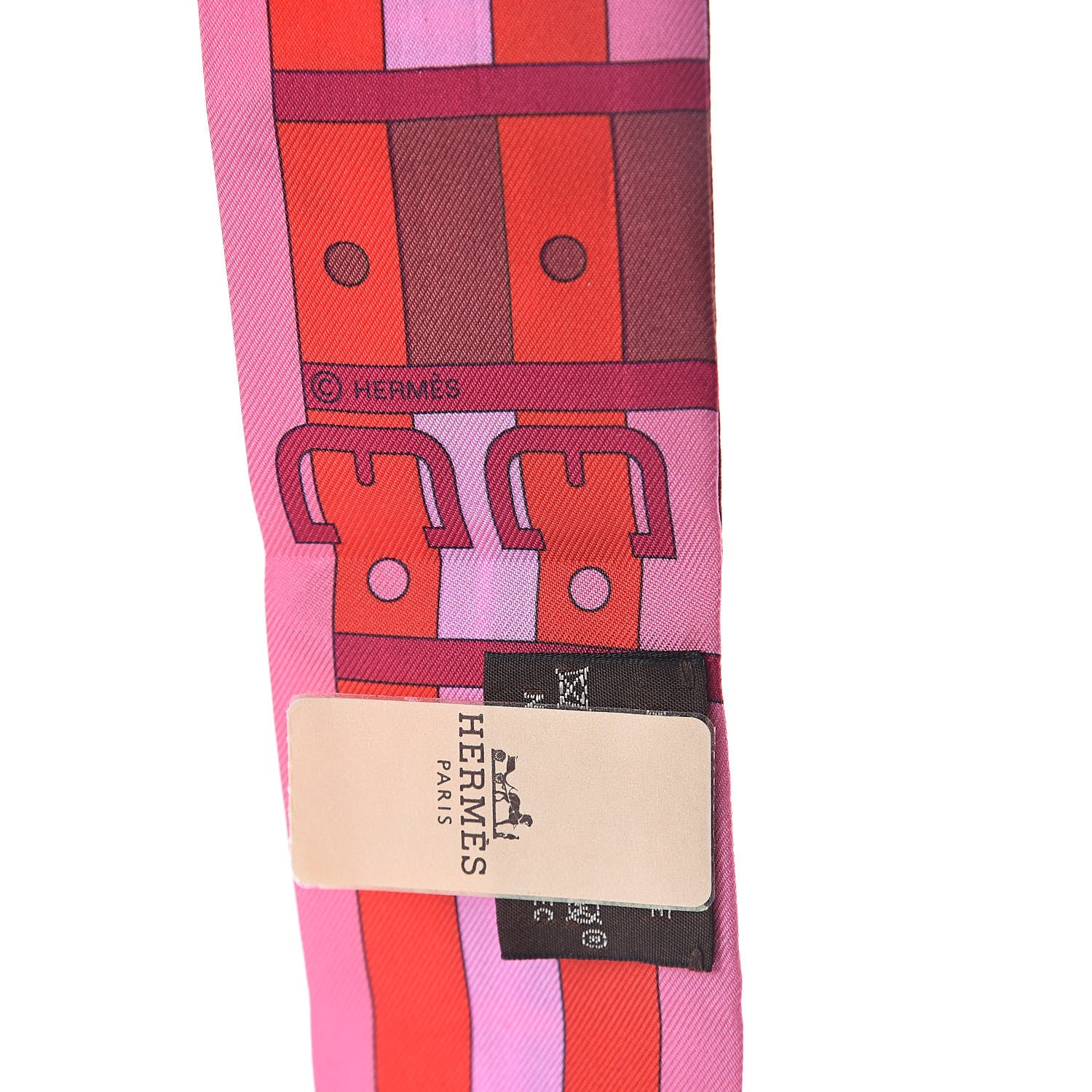 Hermes Silk Rocabar Twilly Rose Vif Bordeaux 3 of 3