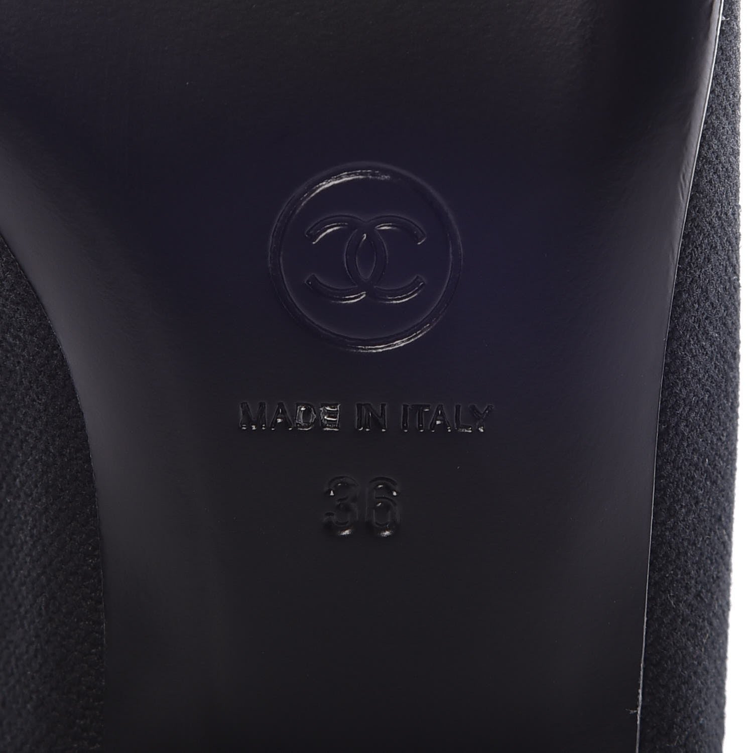 Chanel Fabric Velvet Cap Toe Mules 36 Black 7 of 9