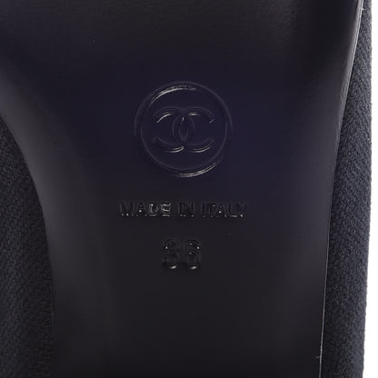 Chanel Fabric Velvet Cap Toe Mules 36 Black 7 of 9